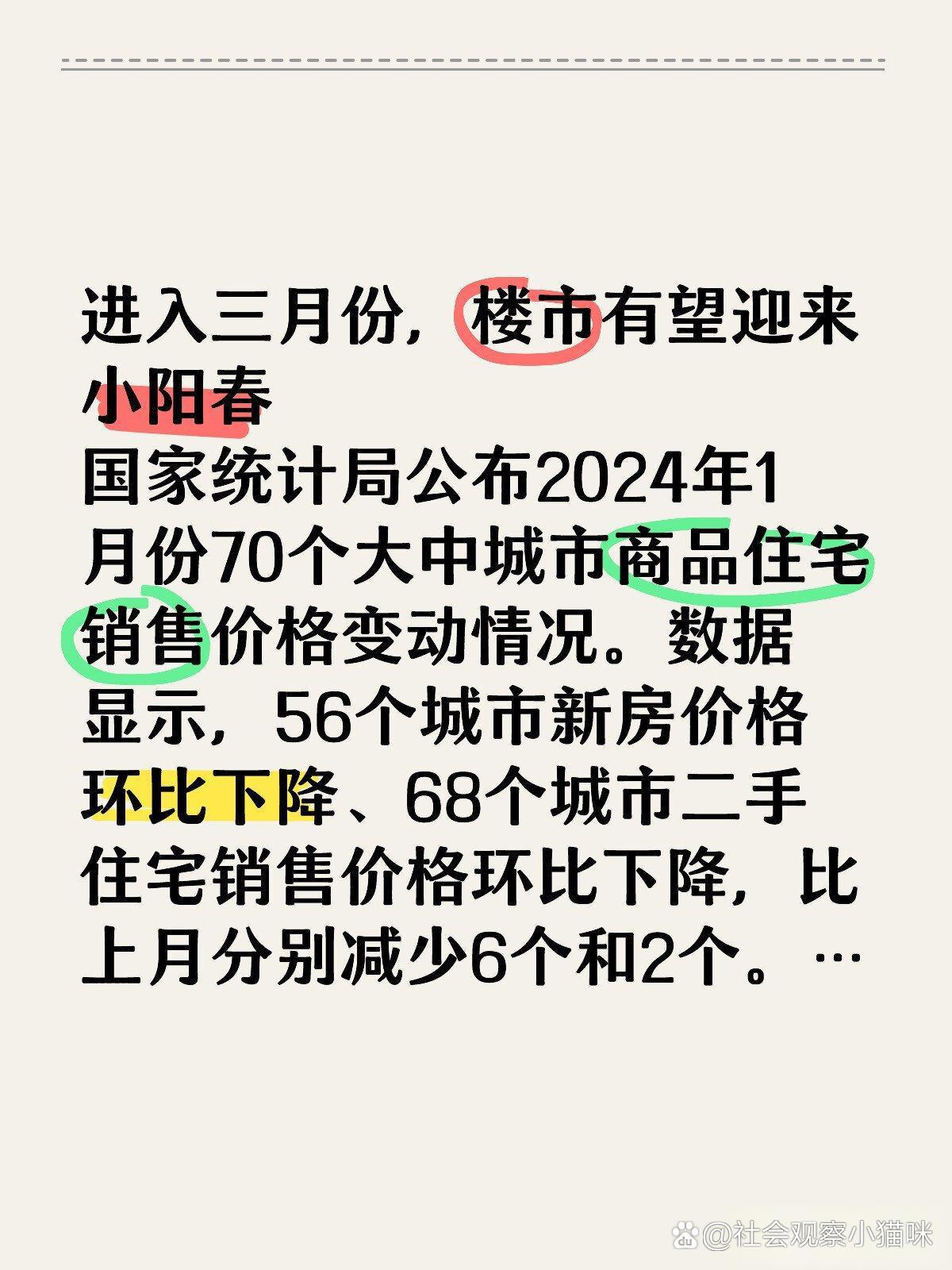 国家统计局：房地产市场延续上年四季度以来回稳态势
