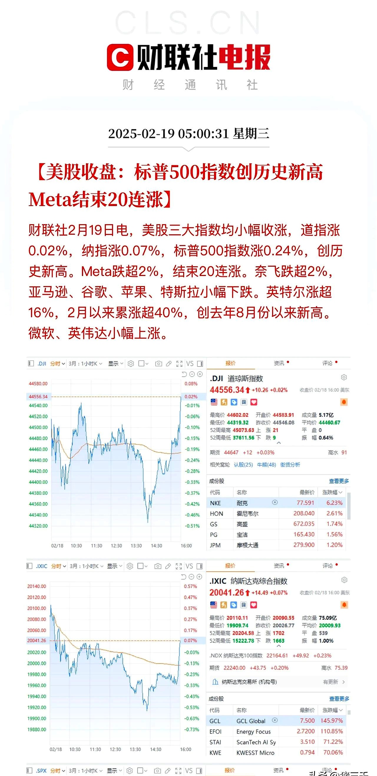 纽约股市三大股指3日涨跌不一